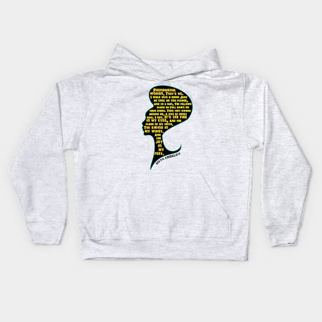 Phenomenal Woman Kids Hoodie by Android Buck